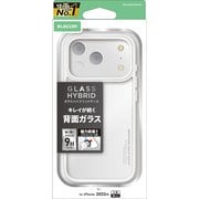 iPhone 17 Pro用 ケース ハイブリッド カバー 衝撃吸収 磁気吸着対応メタルステッカー付 ストラップホール付 背面ガラス クリア PM-A25CHVCG1CR