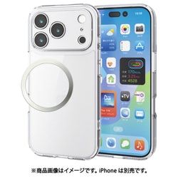 iPhone 17 Pro用 ケース ハイブリッド カバー 衝撃吸収 磁気吸着対応メタルステッカー付 ストラップホール付 極限保護 クリア PM-A25CHVCKKCR