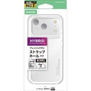 iPhone 17 Pro用 ケース ハイブリッド カバー 衝撃吸収 磁気吸着対応メタルステッカー付 ショルダーストラップホール付 クリア PM-A25CHVCKSHCR