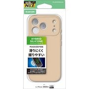iPhone 17 Pro用 ケース ハイブリッドシリコン カバー MAGKEEP 磁力吸着ワイヤレス充電対応 アンチダストコート ベージュ PM-A25CHVSCMGBE
