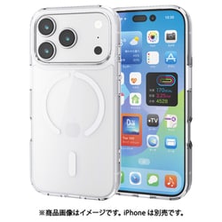 iPhone 17 Pro用 ケース ハイブリッド カバー 衝撃吸収 MAGKEEP 磁力吸着ワイヤレス充電対応 ホワイト PM-A25CMAG02WH