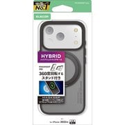 iPhone 17 Pro用 ケース ハイブリッド カバー 衝撃吸収 MAGKEEP 磁力吸着ワイヤレス充電対応 360度回転スタンド付 ブラック PM-A25CMAGSTBK