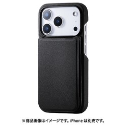 iPhone 17 Pro用 ケース ソフトレザー カバー カードケース機能付 ブラック PM-A25CPLORFBK