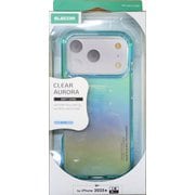 iPhone 17 Pro用 ケース ソフト カバー 磁気吸着対応メタルステッカー付 ストラップホール付 ストラップホールシート付 オーロラデザイン ブルー PM-A25CUCABU