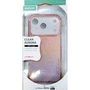 iPhone 17 Pro用 ケース ソフト カバー 磁気吸着対応メタルステッカー付 ストラップホール付 ストラップホールシート付 オーロラデザイン ピンク PM-A25CUCAPN