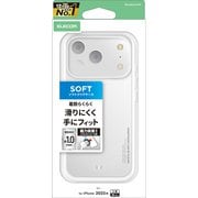 iPhone 17 Pro用 ケース ソフト カバー 薄型 磁気吸着対応メタルステッカー付 ストラップホール付 クリア PM-A25CUCTCR