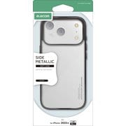 iPhone 17 Pro用 ケース ソフト カバー 薄型 磁気吸着対応メタルステッカー付 メタリックデザイン ブラック PM-A25CUCTMBK