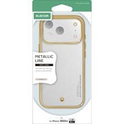 iPhone 17 Pro用 ケース ソフト カバー 衝撃吸収 磁気吸着対応メタルステッカー付 ストラップホール付 ストラップホールシート付 メタリックライン グレージュ PM-A25CUCTMLGB