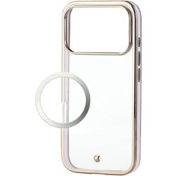 iPhone 17 Pro用 ケース ソフト カバー 衝撃吸収 磁気吸着対応メタルステッカー付 ストラップホール付 ストラップホールシート付 メタリックライン ピンク PM-A25CUCTMLPN