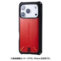 iPhone 17 Pro用 ケース ハイブリッド カバー D3O(R)超衝撃保護 ストラップホール付 フィルム付 ZEROSHOCK レッド PM-A25CZEROD3RD