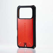 iPhone 17 Pro用 ケース ハイブリッド カバー D3O（R）超衝撃保護 ストラップホール付 フィルム付 ZEROSHOCK レッド PM-A25CZEROD3RD