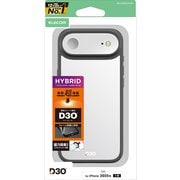 iPhone Air用 ケース ハイブリッド カバー D3O(R)超衝撃保護 磁気吸着対応メタルステッカー付 ストラップホール付 ブラック PM-A25BD3OFCBK