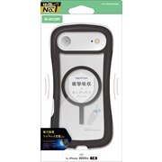 iPhone Air用 ケース ハイブリッド カバー 衝撃吸収 MAGKEEP 磁力吸着ワイヤレス充電対応 ストラップホール付 ストラップホールシート付 Grippy ブラック PM-A25BGRPFMBK