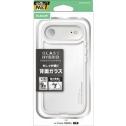 iPhone Air用 ケース ハイブリッド カバー 衝撃吸収 磁気吸着対応メタルステッカー付 ストラップホール付 背面ガラス クリア PM-A25BHVCG1CR