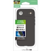 iPhone Air用 ケース ハイブリッドシリコン カバー MAGKEEP 磁力吸着ワイヤレス充電対応 アンチダストコート ブラック PM-A25BHVSCMGBK