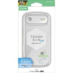 iPhone Air用 ケース ハイブリッド カバー 衝撃吸収 軽量 薄型 磁気吸着対応メタルステッカー付 ストラップホール付 ストラップホールシート付 TOUGH SLIM LITE クリア PM-A25BTSLACR