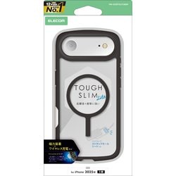 iPhone Air用 ケース ハイブリッド カバー 衝撃吸収 軽量 薄型 MAGKEEP 磁力吸着ワイヤレス充電対応 ストラップホール付 ストラップホールシート付 TOUGH SLIM LITE ブラック PM-A25BTSLFCMBK