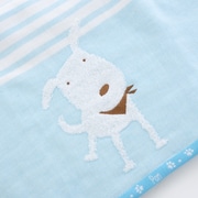 Ponちゃんガーゼボーダー2 バスタオル 60×120cm ブルー