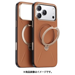 iPhone 17 Pro用 Torras - Ostand Q3 レザートーン Case Brown X00FX3076