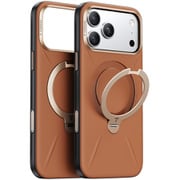 iPhone 17 Pro Max用 Torras - Ostand Q3 レザートーン Case Brown X00FX3080
