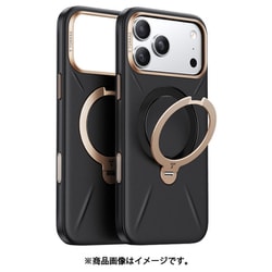 iPhone 17 Pro Max用 Torras - Ostand Q3 レザートーン Case Black X00FX3079