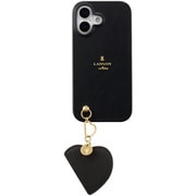 iPhone 17用 LANVIN en Bleu - Slim Wrap Case with Heart Mirror Charm Black LBBLKHMWPIP2563
