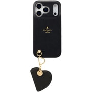 iPhone 17 Pro用 LANVIN en Bleu - Slim Wrap Case with Heart Mirror Charm Black LBBLKHMWPIP2563P