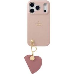iPhone 17 Pro用 LANVIN en Bleu - Slim Wrap Case with Heart Mirror Charm Pink LBPKGHMWPIP2563P