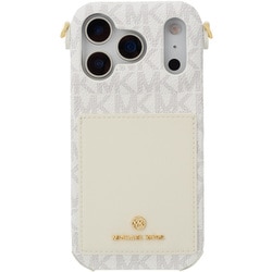 iPhone 17 Pro用 MICHAEL KORS - Wrap Case Pocket with Strap Vanilla MKWSVNLPWIP2563P