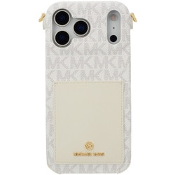 iPhone 17 Pro Max用 MICHAEL KORS - Wrap Case Pocket with Strap Vanilla MKWSVNLPWIP2569