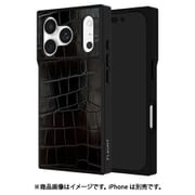 iPhone 17 Pro用 FLAUNT - フラント - Square MagSafe Case Black Crocodile Faux Leather FT057346