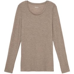 メリノウールブレンドスクープネックTシャツ レディース カットソー ヘザーベージュ（004） Sサイズ ZTFBM45