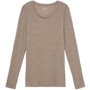 メリノウールブレンドスクープネックTシャツ レディース カットソー ヘザーベージュ（004） Lサイズ ZTFBM45