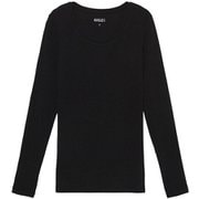 メリノウールブレンドスクープネックTシャツ レディース カットソー ノワール（001） Mサイズ ZTFBM45