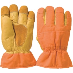 柏田 牛革冷凍庫用5本指作業手袋（短）M 1-1-M