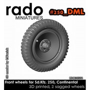 RDM35S58 1/35 WWII ドイツ Sd.Kfz.250シリーズ用 自重変形タイヤセット コンチネンタルタイプ ドラゴン用 2個入 [プラモデル用パーツ]