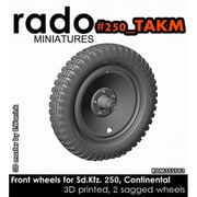 RDM35S63 1/35 WWII ドイツ Sd.Kfz.250シリーズ用 自重変形タイヤセット コンチネンタルタイプ タコム用 2個入 [プラモデル用パーツ]