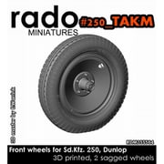 RDM35S64 1/35 WWII ドイツ Sd.Kfz.250シリーズ用 自重変形タイヤセット ダンロップタイプ タコム用 2個入 [プラモデル用パーツ]