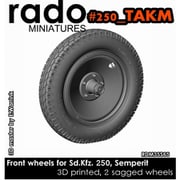 RDM35S65 1/35 WWII ドイツ Sd.Kfz.250シリーズ用 自重変形タイヤセット Semperitタイプ タコム用 2個入 [プラモデル用パーツ]