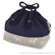 巾着 中 マチ有りお弁当袋 LAURA ASHLEY DOGS with Royal Navy N3485900