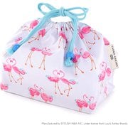巾着 中 マチ有りお弁当袋 LAURA ASHLEY Pretty Flamingo N3485700