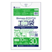 サンキョウプラ バイオマスプラスチック 25%配合エコ袋30L 10枚 0.015mm厚 半透明 BPKN-33