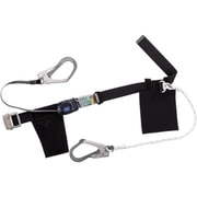 TSUYORON 胴ベルト型墜落制止用器具（巻取タイプ）補助ロープ2丁掛け仕様 ロック機構なし リトライト＋ロープ式補助ロープ 黒 Lサイズ 幅50MM×長さ1400MM TB-RL-2-593S-BLK-L-JAN-BP