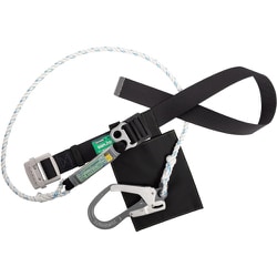TSUYORON 胴ベルト型墜落制止用器具（ロープタイプ）セフライト（三つ打ちロープ）黒 Lサイズ 幅50MM×長さ1400MM TB-SAF-593-BLK-L-BP