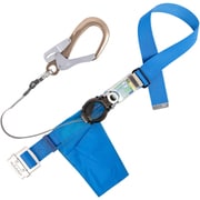 TSUYORON 胴ベルト型墜落制止用器具(巻取タイプ)ロック機構付き 2WAYリトライト(上ケース黒)青 Lサイズ 幅50MM×長さ1400MM アルミ製フック TB-TRL-590ALSV-BL4-BK-L-JAN-BP