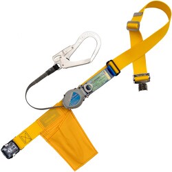 TSUYORON 胴ベルト型墜落制止用器具（巻取タイプ）ロック機構付き 2WAYリトラ 黄 LLサイズ 幅50MM×長さ1600MM 130KG対応型 TBTRLOT593YLL（130KG）JANBP
