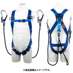 TSUYORON ライトハーネス ツインランヤード付き Gブレード（黒）青 LLサイズ 130KG対応型 TH5102GB99OTBL4LL130K2R26JANBX
