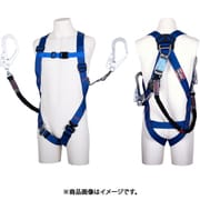 TSUYORON ライトハーネス ダブルランヤード付き ロック機構付き巻取式SRリトラ＋伸縮式ノビロン（BK）青 Lサイズ TH510TRNV93SVOTBL4L2R23BX