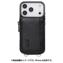 iPhone 17 Pro用 NANO universe コインケース 付き背面ケース BK MD-75853-1