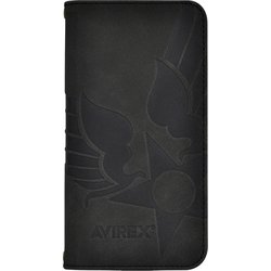 iPhone Air用 AVIREX 手帳ケース スタンプロゴ BK MD-75862-1